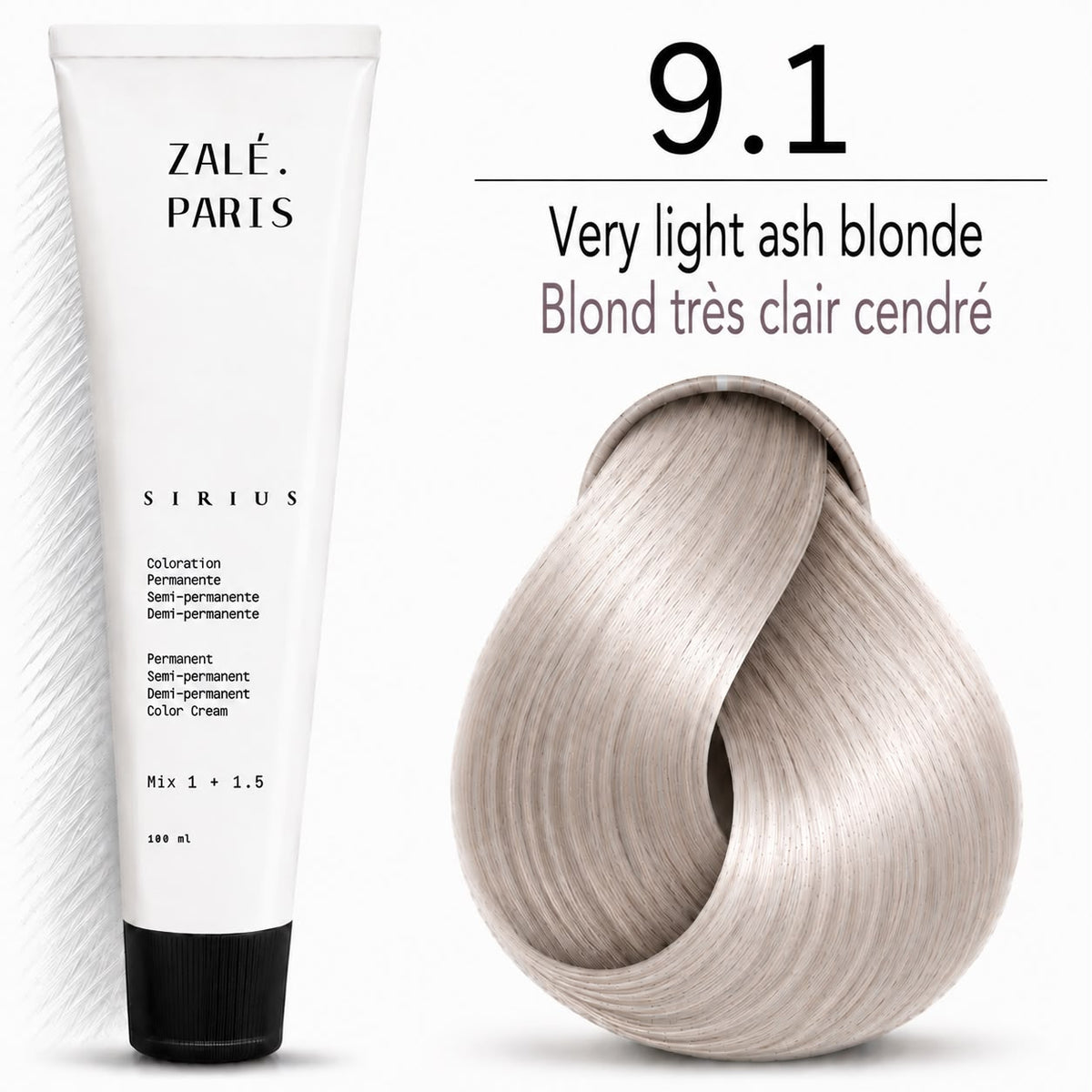 Color Cream 9.1 Very Light Ash Blonde - 100 ML